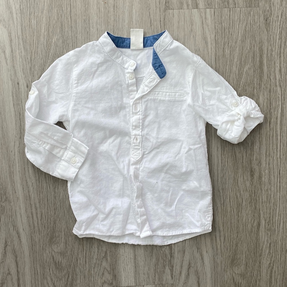 H&M No-Collar Shirt 12-18 Months